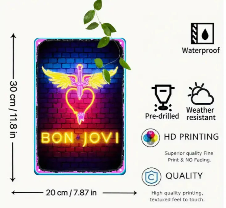 Metallschild 2D Jon Bon Jovi Bongiovi Brand Europe